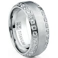 thumbnail image 1 of Metal Masters 1.75Ct. Mens Titanium Wedding Band Ring 8mm Silvertone, 1 of 7