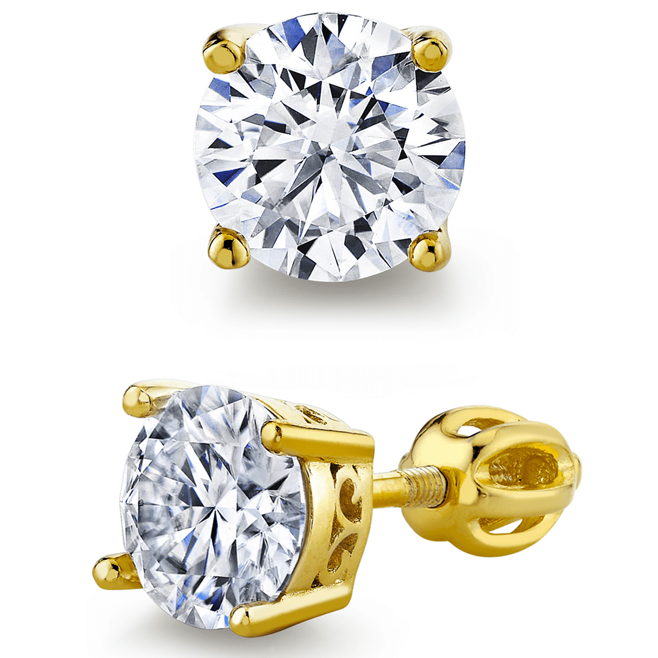 Moissanite Earrings Screw Back 1