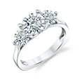 thumbnail image 1 of Metal Masters Womens 2.25Ct Round Brilliant Moissanite Past Present Future 925 Sterling Silver Engagement Ring, 1 of 6