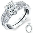 thumbnail image 1 of Metal Masters Womens 2.4Ct. Round Moissanite Bridal Set Wedding Engagement Ring 18K White Gold Sterling Silver, 1 of 6