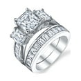 thumbnail image 1 of Metal Masters 2Ct Radiant Cut Cubic Zirconia Cz Sterling Silver Womens Engagement Ring Set, 1 of 9