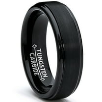 Metal Masters 6mm Black High-Polish Matte Finish Mens Tungsten Ring Wedding Band