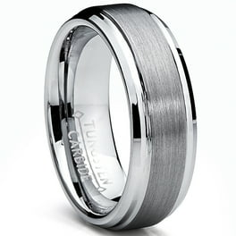 Metal Masters Men s Tungsten Ring Wedding Band Raised Brushed Finish 9MM Size 14