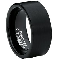 Metal Masters 9mm Mens Black Brushed Tungsten Carbide Ring Wedding Band