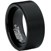Metal Masters 9mm Mens Black Brushed Tungsten Carbide Ring Wedding Band