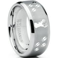 thumbnail image 1 of Metal Masters 9mm Sating Finish High-Polish Deer Track Titanium Ring Wedding Band Outdoor Jewelry Mens Hunting Ring, 1 of 3