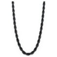 thumbnail image 1 of Metal Masters Black Plated Stainless Steel Mens Rope Chain Necklace 4mm 24" Lobster Lock, 1 of 5