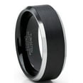 thumbnail image 1 of Metal Masters Black Tungsten Carbide Duo Engagement Ring Wedding Band Comfort-Fit 8mm 11.5, 1 of 7