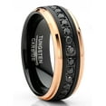 thumbnail image 1 of Metal Masters Men Tungsten Two-Tone Wedding Band Black Rosegold-tone Eternity Ring Cz Comfort-Fit, 1 of 6