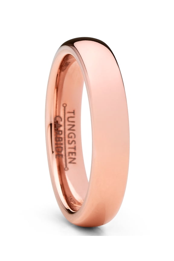 Men Women Unisex Rose Goldtone Tungsten Wedding Band Engagement Ring 4mm Dome 7