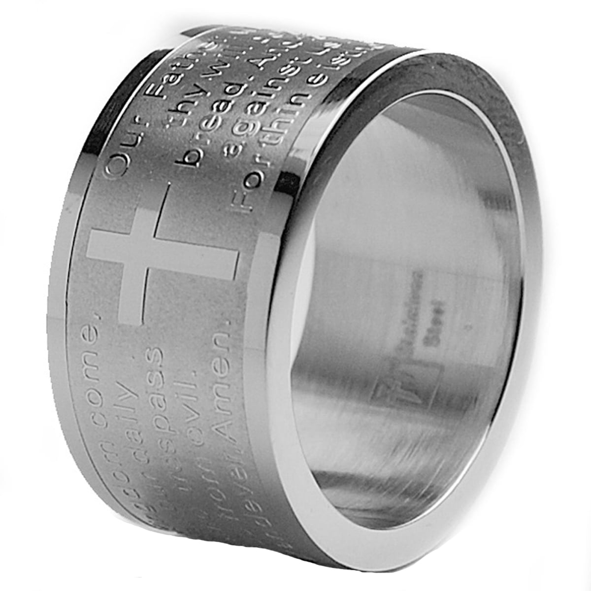 Metal Masters Men's 12MM Lord's Prayer Stainless Steel Ring Size 12