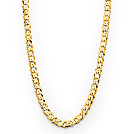 Metal Masters Men's 14K Gold over Sterling Silver Italian Curb Chain 4MM 16" 18" 20" 22" 24" 30"