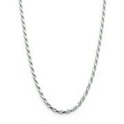 Metal Masters Mens 2.3mm Sterling Silver 925 Italian Rope Necklace Chain 16 18 20 22 24 30