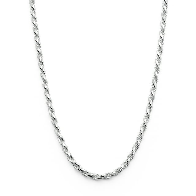 Metal Masters Men's 2.3MM Sterling Silver 925 Italian Rope Necklace Chain 16" 18" 20" 22" 24" 30"