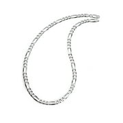 METAL MASTERS Men's 5MM Sterling Silver 925 Italian Figaro Chain Bracelet Unisex