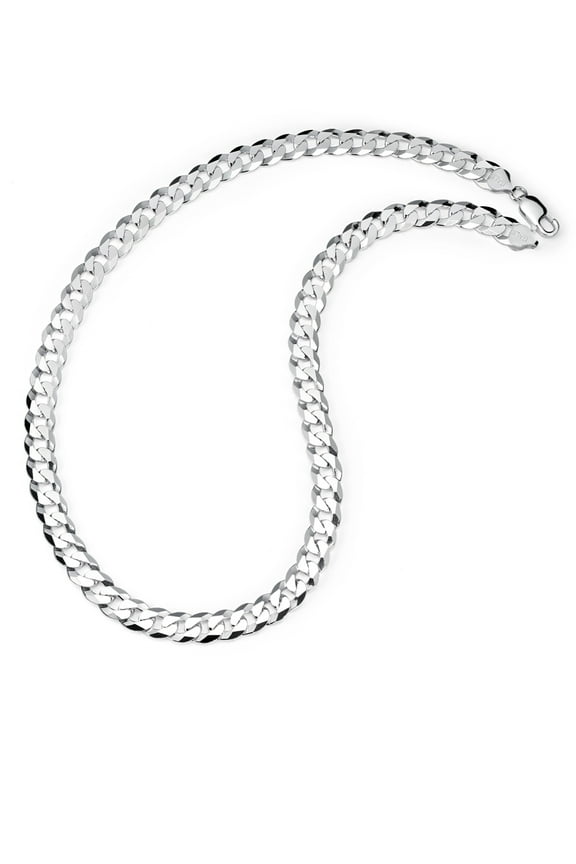 Mens 7mm Sterling Silver 925 Italian Curb Chain Necklace 20 22" 24" 26" 28" 30