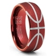 thumbnail image 1 of Metal Masters Mens Basketball Ring Tungsten Carbide Sports Ball Textured Comfort-Fit 8mm, 1 of 6