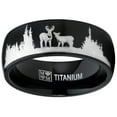 thumbnail image 1 of Metal Masters Mens Black Outdoor Hunting Titanium Ring Wedding Band Laser Etched Deer Stag Scene 13, 1 of 3