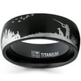 thumbnail image 1 of Metal Masters Mens Black Titanium Ring Wedding Band Laser Etched Bird Duck Hunting Outdoor Ring Comfort-Fit 8mm 10, 1 of 5