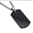 thumbnail image 1 of Metal Masters Mens Black Tungsten Carbide Dog Tag Diamond 24" Steel Curb Link Chain, 1 of 2