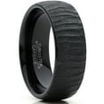 thumbnail image 1 of Metal Masters Mens Black Tungsten Carbide Dome Wedding Band Engagement Ring Chieseled Tree Bark Textured Design 12, 1 of 8