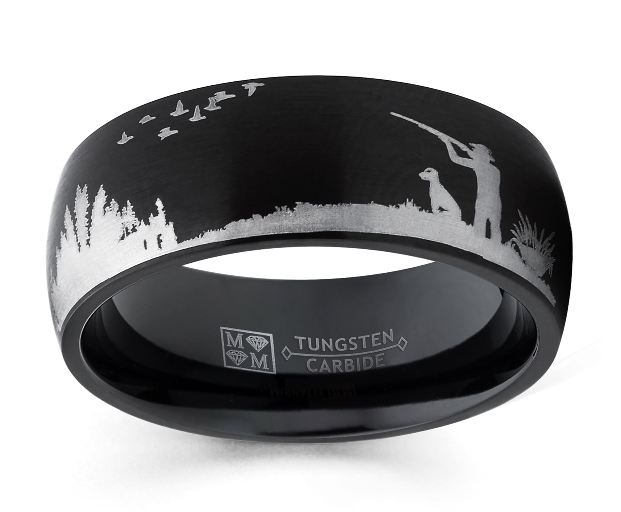 Metal Masters Mens Black Tungsten Carbide Ring Wedding Band Bird Duck Metal Masters Mens Black Tungsten Carbide Ring Wedding Band Bird Duck
