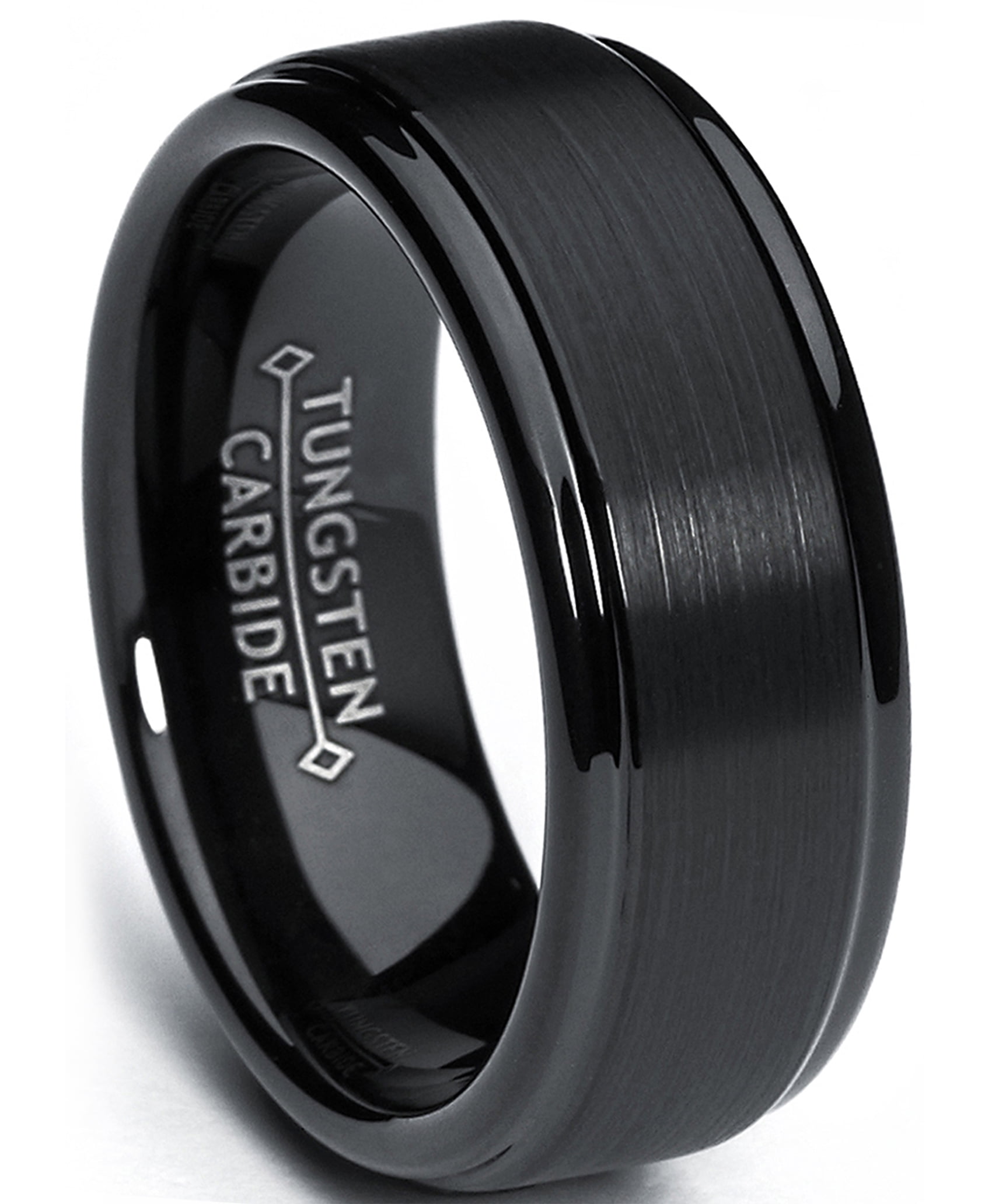 Metal Masters Men s Black Tungsten Ring Matte Finish High Polish