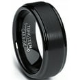 thumbnail image 1 of Metal Masters Mens Black Tungsten Ring Matte Finish High-Polish Wedding Band 8mm Comfort-fit, 1 of 6