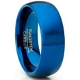 thumbnail image 1 of Metal Masters Mens Blue Tungsten Carbide Wedding Band Ring Dome 8mm Brushed Comfort-Fit High-Polish, 1 of 6