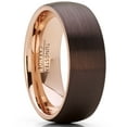 thumbnail image 1 of Metal Masters Mens Chocolate Brown Rosetone Tungsten Carbide Wedding Band Ring Brushed Dome Comfort-Fit 8mm 14, 1 of 8