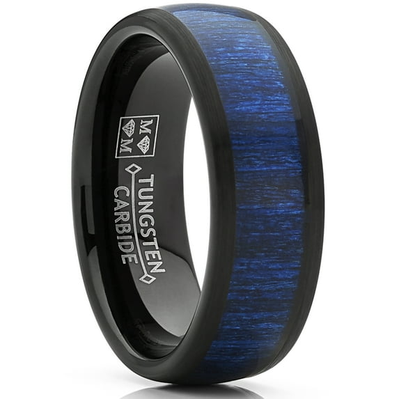 Metal Masters Mens Genuine Rose Wood Tungsten Ring Band Wedding Engagement Inlay 8mm