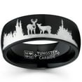 thumbnail image 1 of Metal Masters Mens Hunting Ring Black Tungsten Wedding Band Deer Nature Outdoors 8mm, 1 of 6