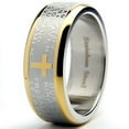 thumbnail image 1 of Metal Masters Mens Lord's Prayer Ring Christian Cross Stainless Steel 8mm Goldtone, 1 of 5