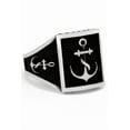thumbnail image 1 of Metal Masters Mens Nautical Anchor Sailing Ring Sterling Silver 925 Black Vintage Signet 16mm, 1 of 6