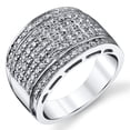 thumbnail image 1 of Metal Masters Mens Silver Silver 925 Wedding Band Engagement Ring Cz, 1 of 5