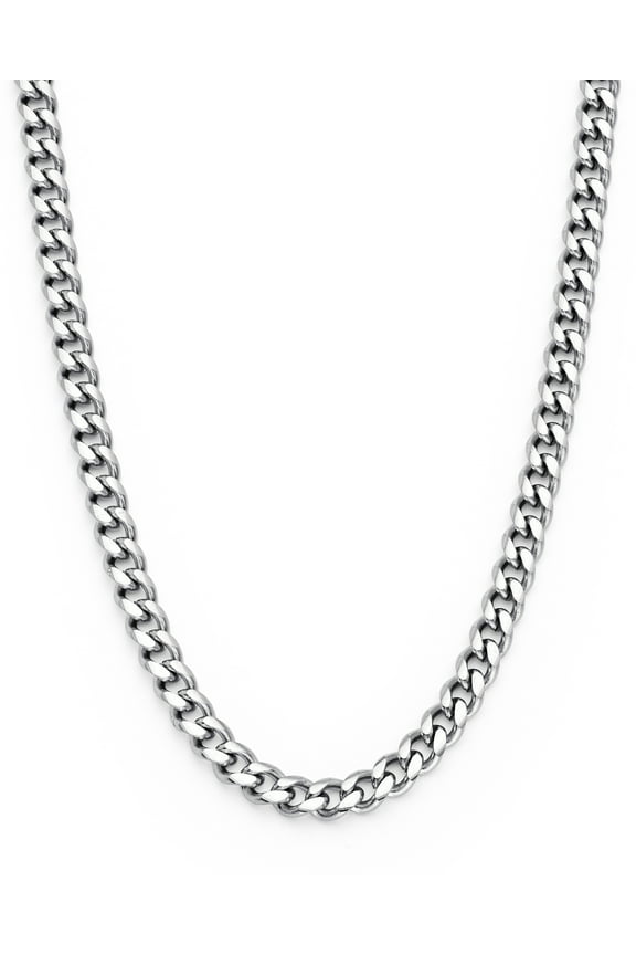 Mens Stainless Steel Curb Chain Necklace 4mm 24