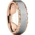 thumbnail image 1 of Metal Masters Mens Titanium Hand-engraved Wedding Band Ring Comfort-fit Rosegold-tone 7mm, 1 of 6