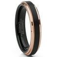 thumbnail image 1 of Metal Masters Mens Tungsten Carbide Black Brushed Wedding Band Rose Goldtone Ring Comfort-Fit 4mm 5, 1 of 7