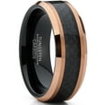 thumbnail image 1 of Metal Masters Mens Tungsten Carbide Black RoseTone Brushed Wedding Band Engagement Ring Carbon Fiber Inlay 8mm 9, 1 of 7