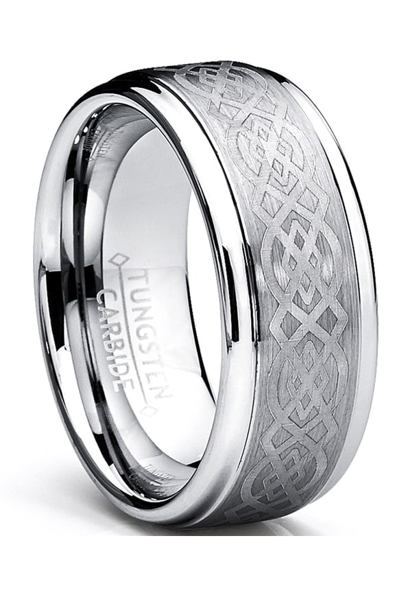 Mens Tungsten Carbide Ring Celtic Design 8mm