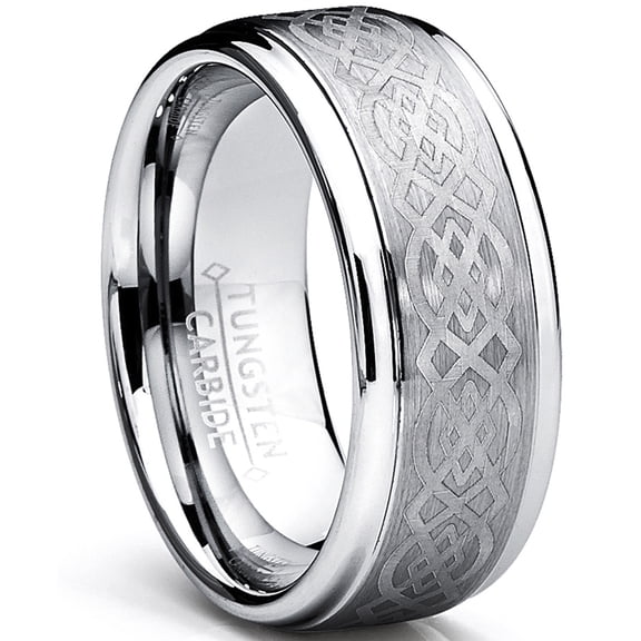 Metal Masters Mens Tungsten Carbide Ring Celtic Design 8mm