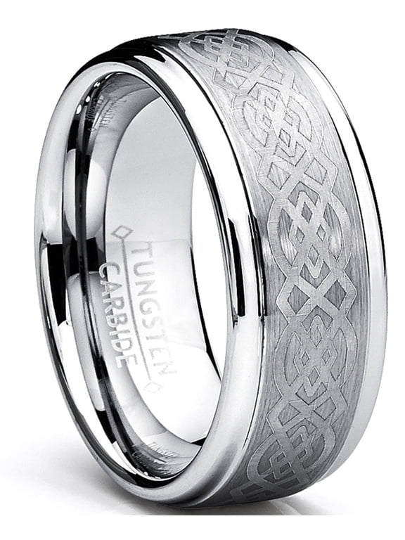 Mens Tungsten Carbide Ring Celtic Design 8mm