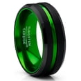 thumbnail image 1 of Metal Masters Mens Tungsten Carbide Ring Grooved Wedding Band Color Interior 8mm Blue Red Green Red, 1 of 4