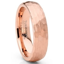 Metal Masters Mens Tungsten Carbide Wedding Band Ring Hammered Rosegold-Tone Comfort-Fit 6mm Unisex