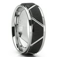 thumbnail image 1 of Metal Masters Mens Tungsten Carbide Wedding Ring 8mm Black Faceted Band Comfort-Fit 8, 1 of 7