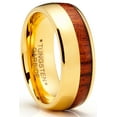 thumbnail image 1 of Metal Masters Mens Tungsten Wedding Band Engagement Ring Koa Wood Goldtone 8mm Comfort-Fit, 1 of 5