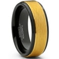 thumbnail image 1 of Metal Masters Mens Two-Tone Black Goldtone Textured Brushed Tungsten Wedding Ring 8mm Comfort-Fit Band 10, 1 of 6
