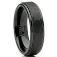 thumbnail image 1 of Metal Masters Mens Tungsten Black Wedding Band Ring Hammered Center Comfort-Fit 6mm, 1 of 5