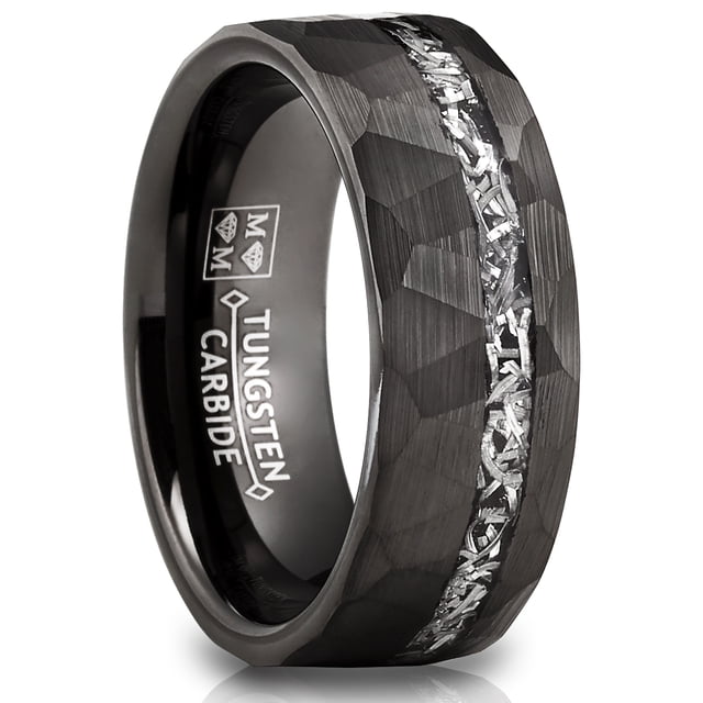 Metal Masters Mens Tungsten Carbide Ring Hammered Meteorite Wedding Metal Masters Mens Tungsten Carbide Ring Hammered Meteorite Wedding