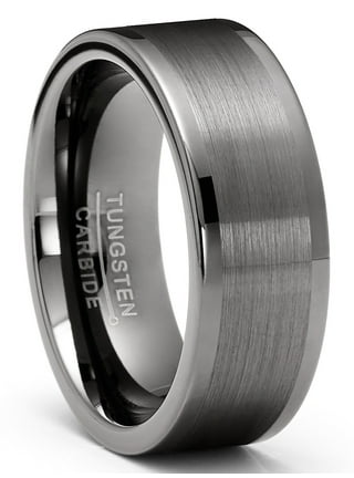 Metal Masters Men's Tungsten Carbide Black and Blue Textured Wedding Band  Ring Comfort Fit 8mm 8